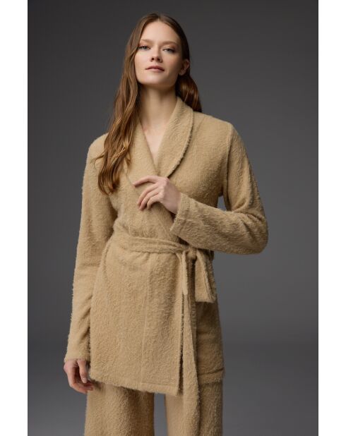 BM-1810 Bademantel- und Hosen-Set, kamelfarben