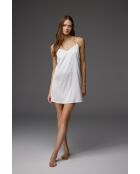 BM-1829 ecru geborduurde satijnen badjas en nachtjapon