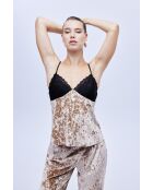 BJM-1609 meerkleurige fluwelen pyjamaset, 3-delig