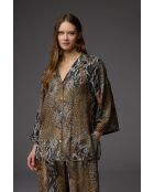 BM-1850 pyjamaset met meerkleurig patroon en overhemdkraag