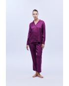 Conjunto de pijama de satén morado de 2 piezas BJM-1603
