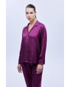 Conjunto de pijama de satén morado de 2 piezas BJM-1603