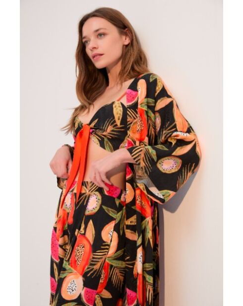 BJM-1701 mehrfarbig gemustertes 3-teiliges Pyjama-Set