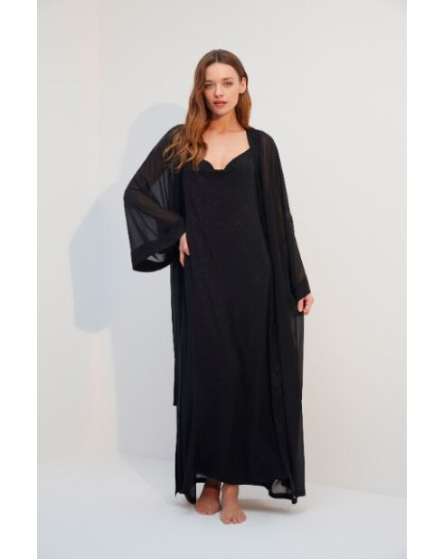 Ensemble en mousseline Nuisette & Peigner jacquard BJM-1713 noir