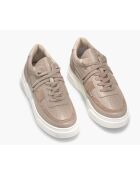 Sneakers Lion 866 aus taupefarbenem Leder