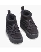 Met zwart fluwelen leer gevoerde sneeuwlaarzen