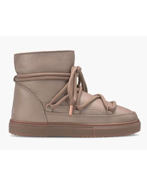 Taupe sneeuwlaarzen met schapenvoering