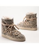 Stivali da neve foderati in pelle scamosciata leopardata