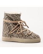 Stivali da neve foderati in pelle scamosciata leopardata