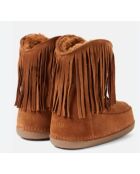 Met suède gevoerde snowboots met bruine franjes