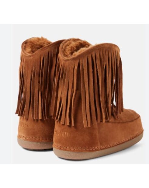 Met suède gevoerde snowboots met bruine franjes