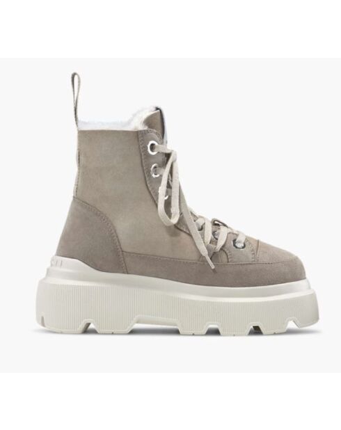 Stivali invernali Matilda beige chiaro in pelle di pecora