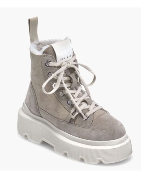 Stivali invernali Matilda beige chiaro in pelle di pecora