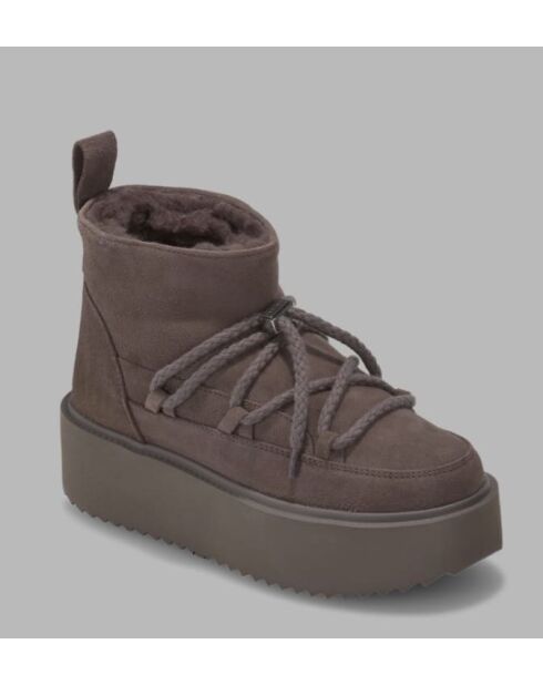 Taupe sneeuwlaarzen met fluwelen voering