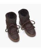 Dunkelbraune Schneestiefel mit Lammfellfutter