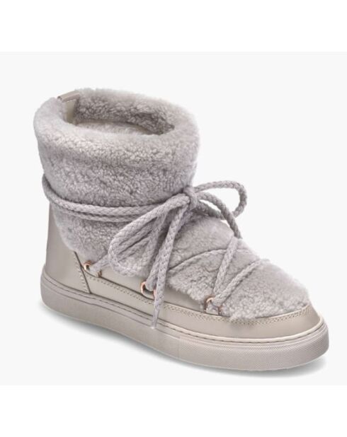 Graue Schneestiefel mit Innenfutter aus Samt