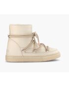 Cremefarbene Schneestiefel mit Lammfellfutter