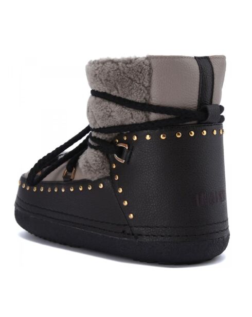 Mouton Rocher gefütterte Schneestiefel in Taupe/Schwarz