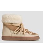 Beigefarbene Schneestiefel mit Lammfellfutter