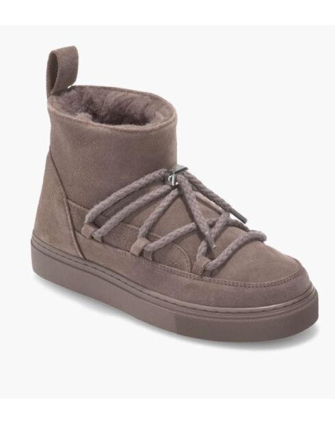 Taupe sneeuwlaarzen met fluwelen voering