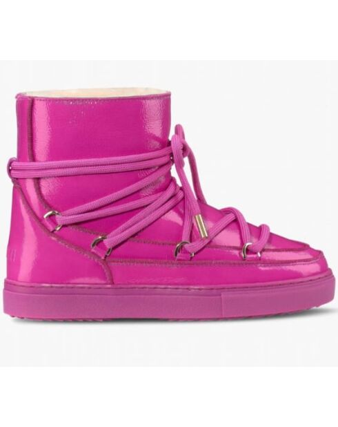 Stivali da neve foderati in pelle di pecora fucsia