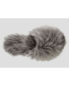 Pantofole grigie in pelle di pecora