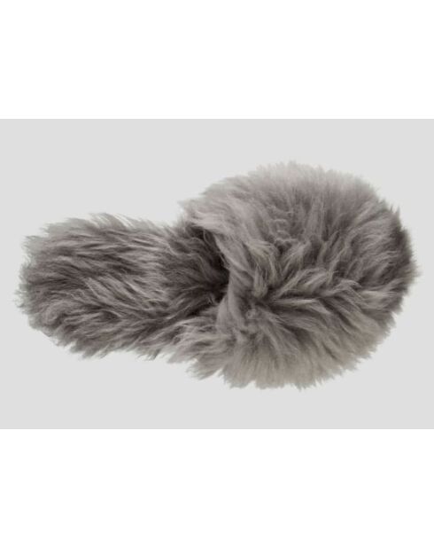 Pantofole grigie in pelle di pecora