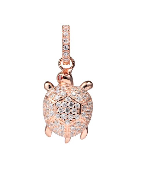 Roségouden hanger met schildpad