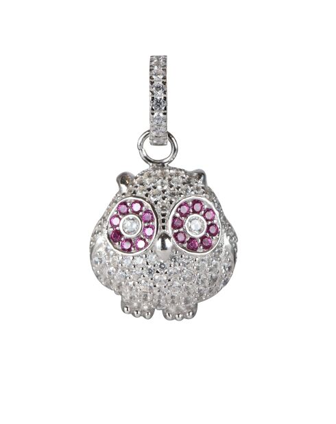 Zilver/roze uilenhanger