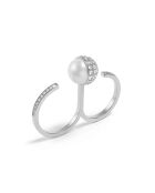 Double bague Calypso argentée