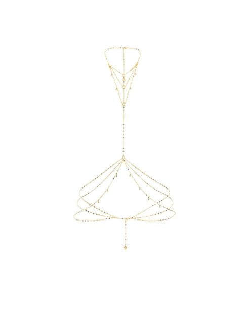 Hashtag gouden halsketting met hals en taille