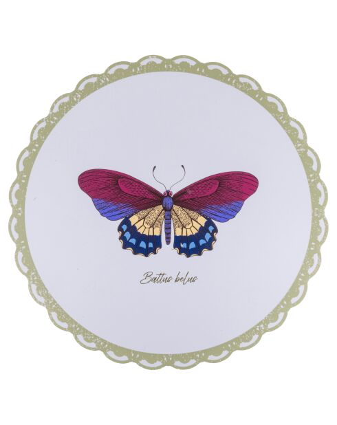 6 manteles individuales botánicos multicolores - D.40 cm