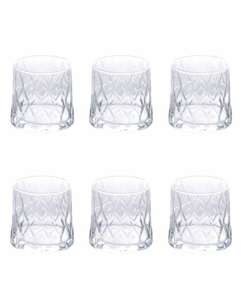 6 transparente Pagoden-Wassergläser - 37 cl