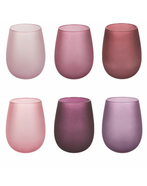 6 Happy Hour Provence roze/paarse waterglazen - 60 cl