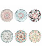 6 mehrfarbige Obstteller