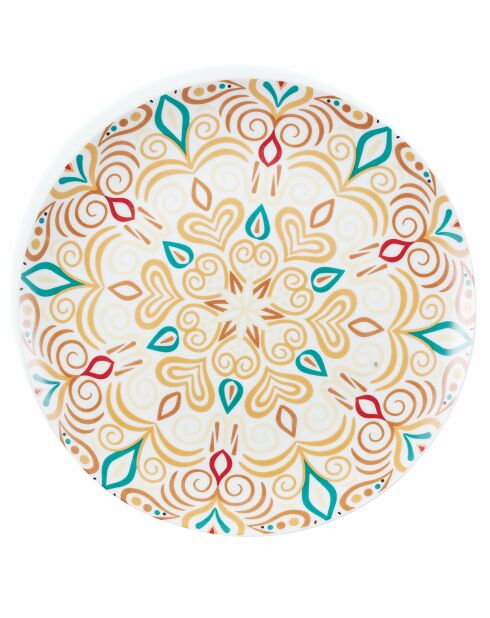 6 platos de frutas multicolores