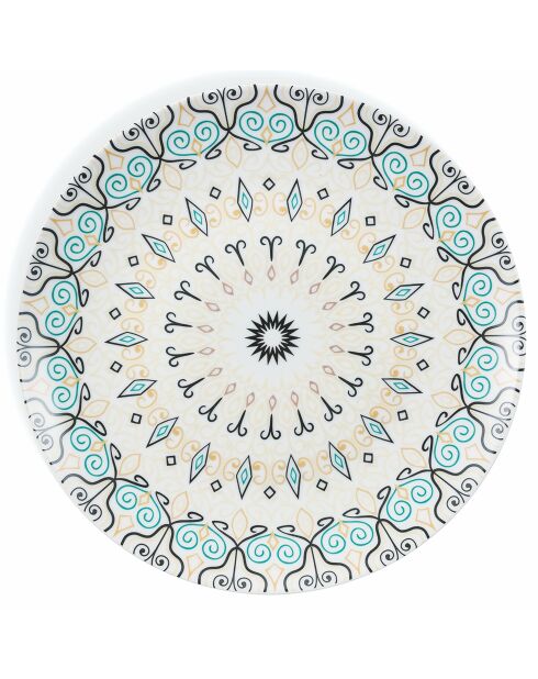 6 platos de frutas multicolores