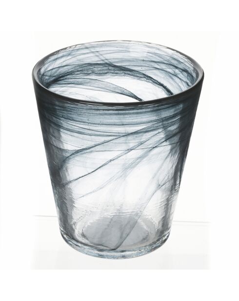 6 zwarte Alabastro conische waterglazen - 25 cl