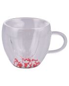 Mug Bonjour en verre Cœurs transparent - 25 cl