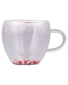 Mug Bonjour en verre Cœurs transparent - 25 cl