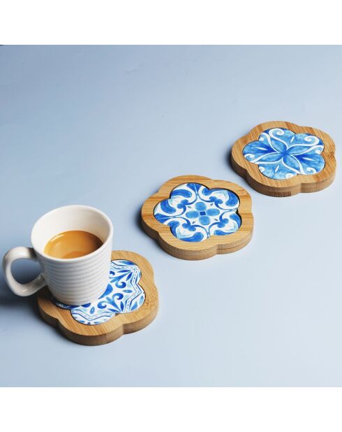 6 blauwe Aquazul keramische tegels - 10x9.5 cm