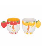 2 Tasses Fruit Life Visage multicolores - 35 cl