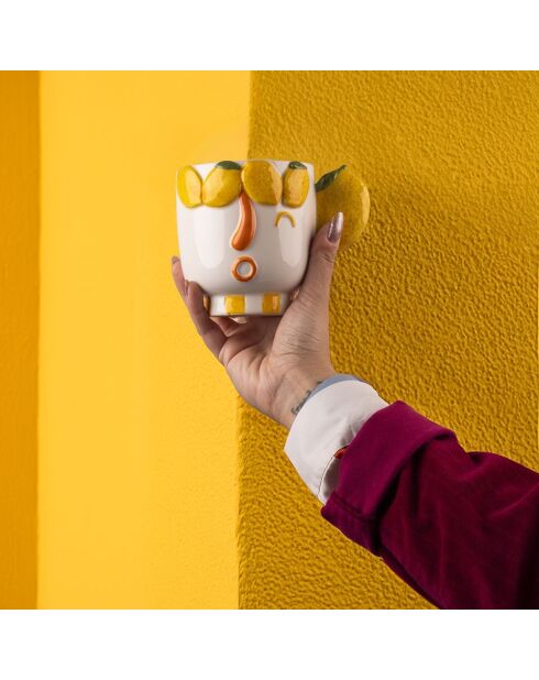 2 Tasses Fruit Life Visage multicolores - 35 cl