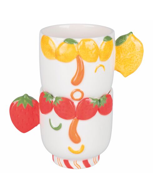 2 Tasses Fruit Life Visage multicolores - 35 cl