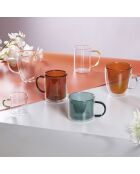 12 Tasses en Verres multicolores/transparent - 37 cl