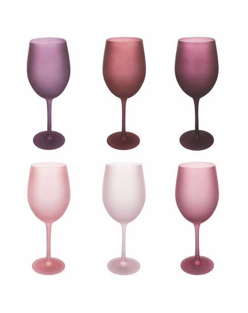 6 roze/paarse Provence Happy Hour-glazen - 65 cl