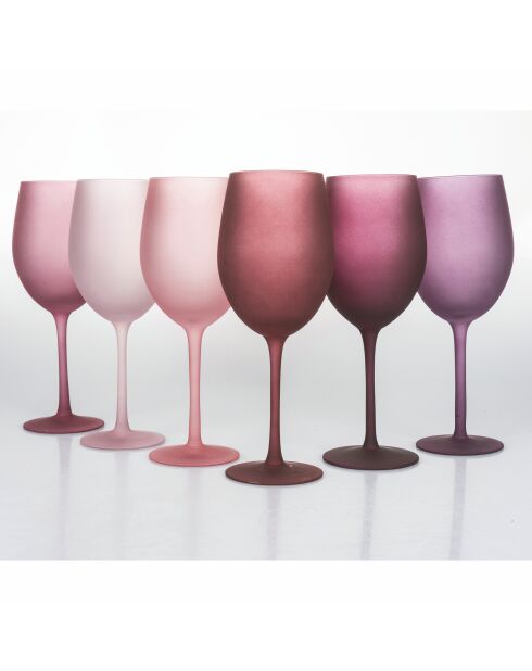 6 roze/paarse Provence Happy Hour-glazen - 65 cl