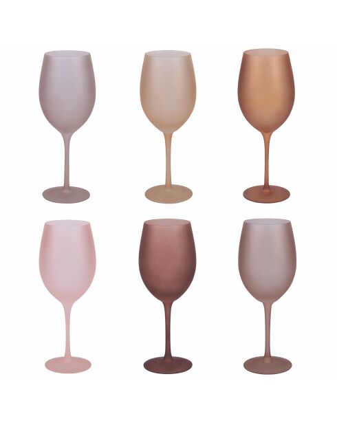 6 bruine Happy Hour-wijnglazen - 65 cl