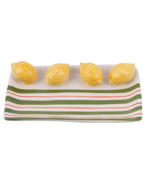 Gedecoreerde schaal Fruits Limone geel/wit - 22,5x13cm