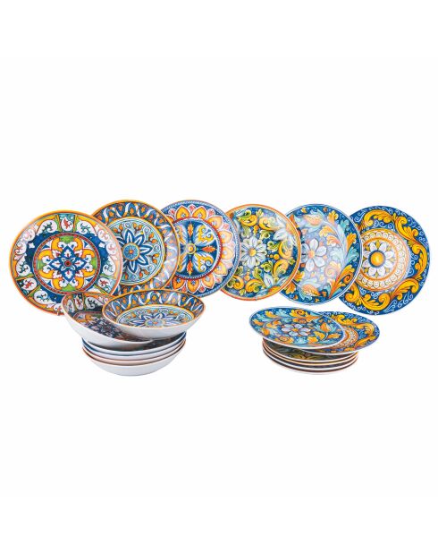 La Tradizione meerkleurige dinerset - 18 stuks